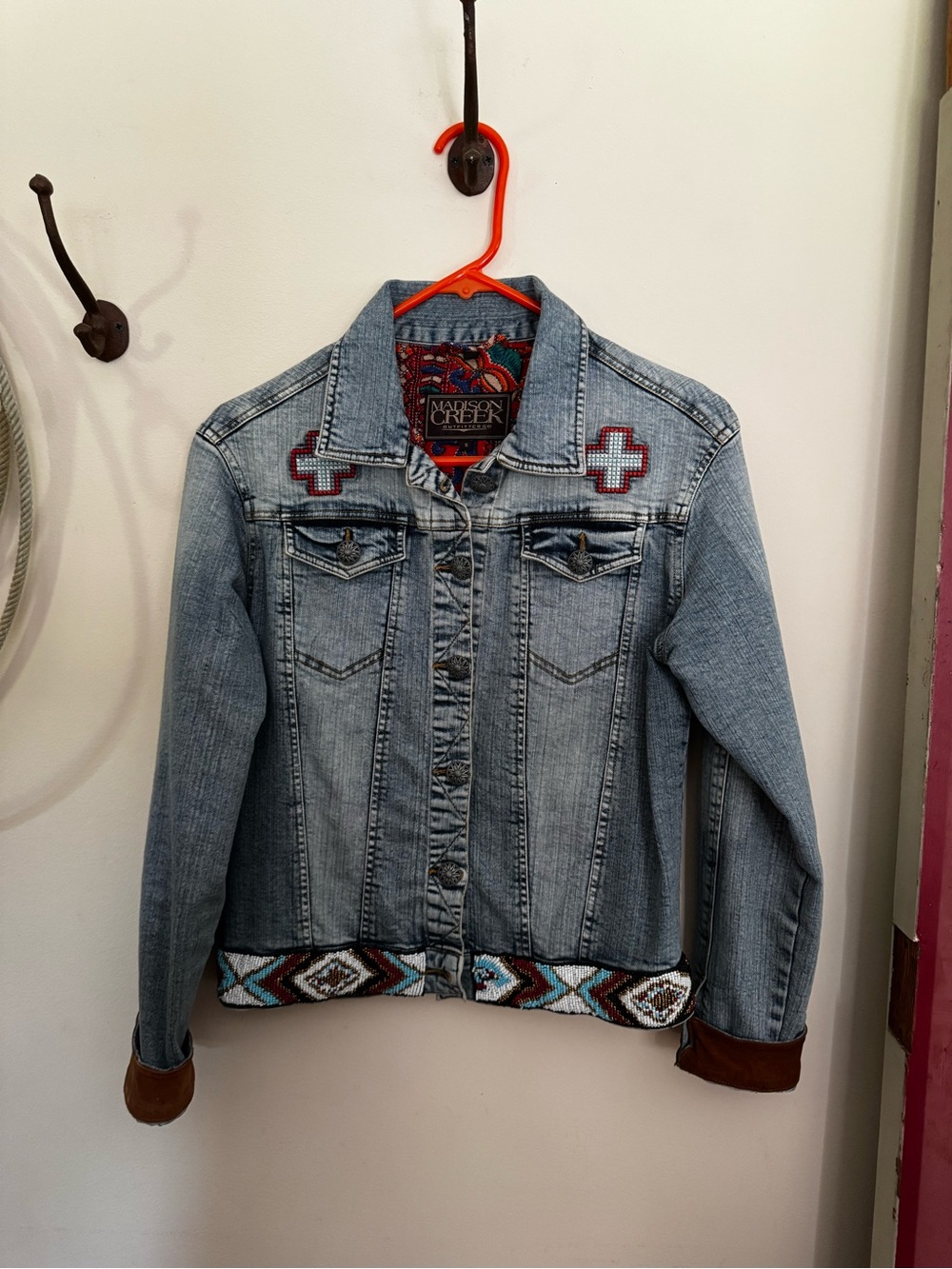 Light Blue Embellished Denim Jacket